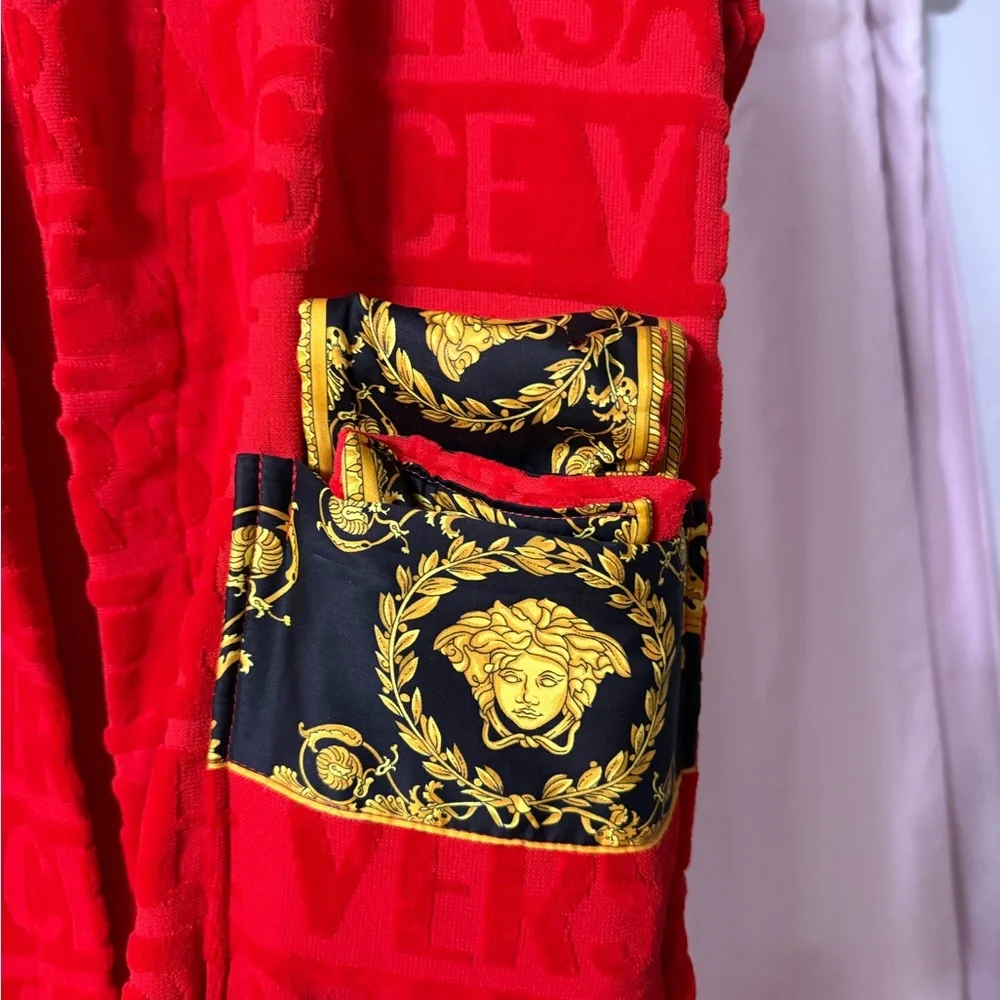 Versace Red and Gold Patterned Robe - Picture 4 of 4